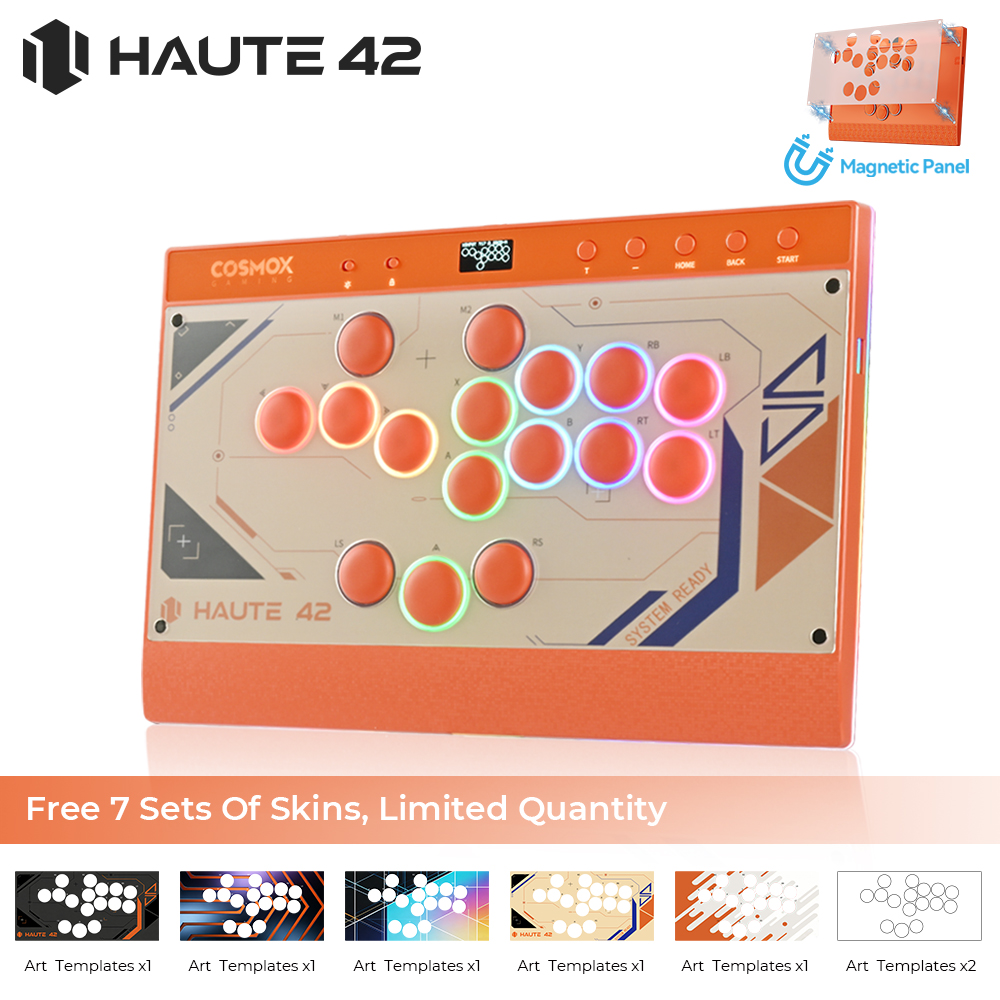 Arcade Stick For Ps5 Pc Switch - Haute42 Yeni C16 Turuncu Manyetik Çubuksuz