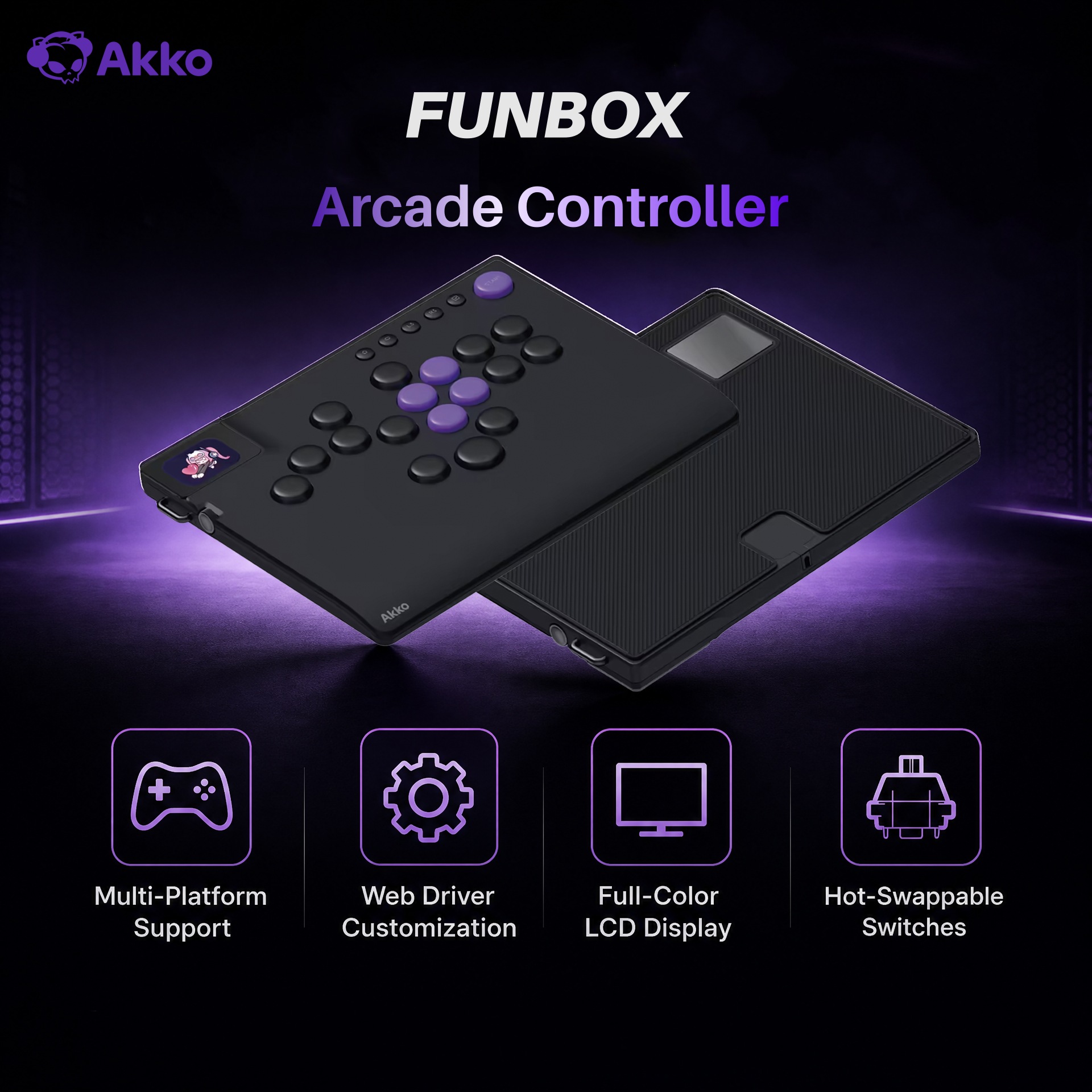 Arcade Stick For Ps5 Pc Switch - Akko FUNBOX Manyetik Kolu Olmayan Hitbox